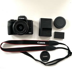 Canon - EOS M50 Mark II Mirrorless Camera with EF-M 15-45mm Lens - Black